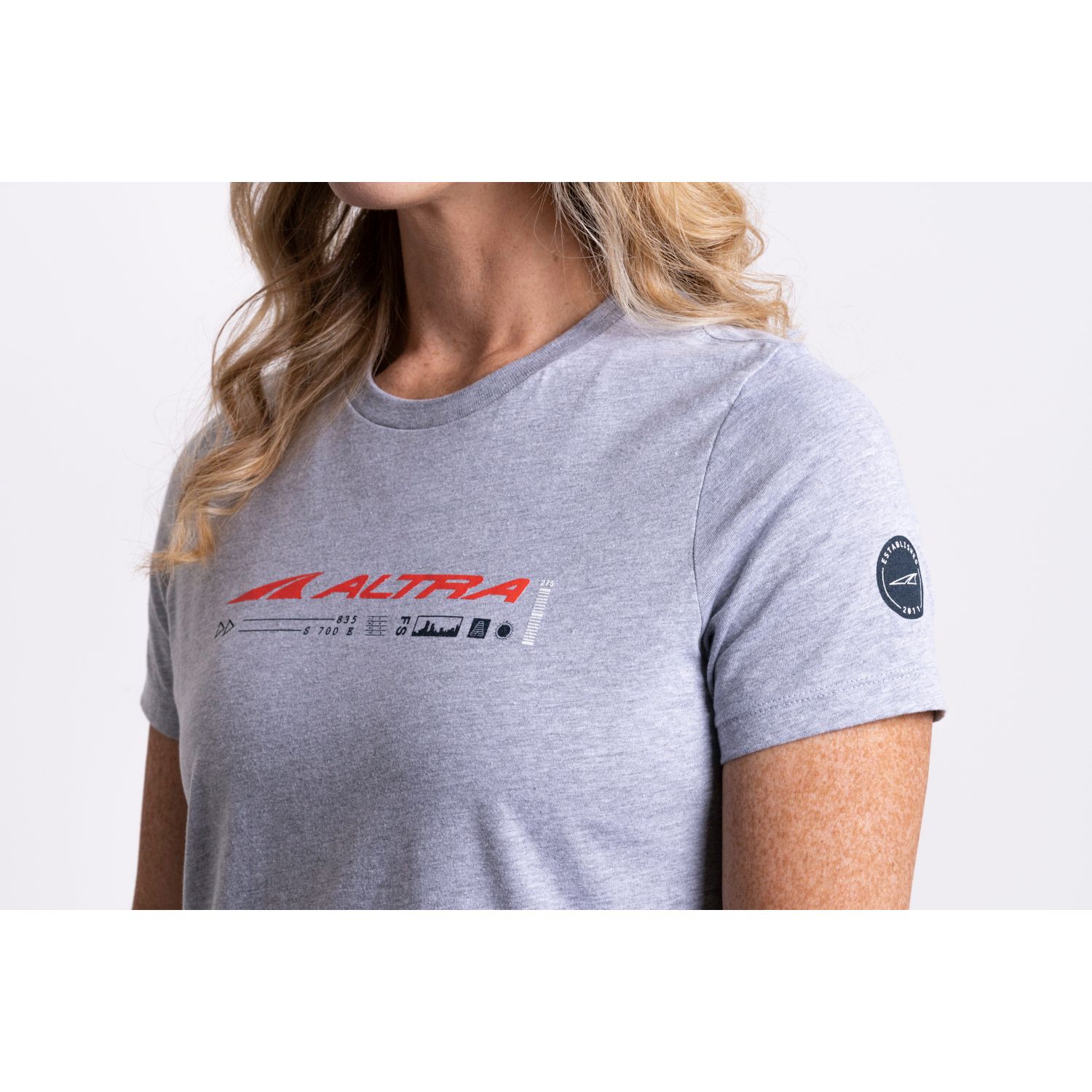 Camiseta Altra Classic Mujer Gris Claro Rojas | Colombia-54683099