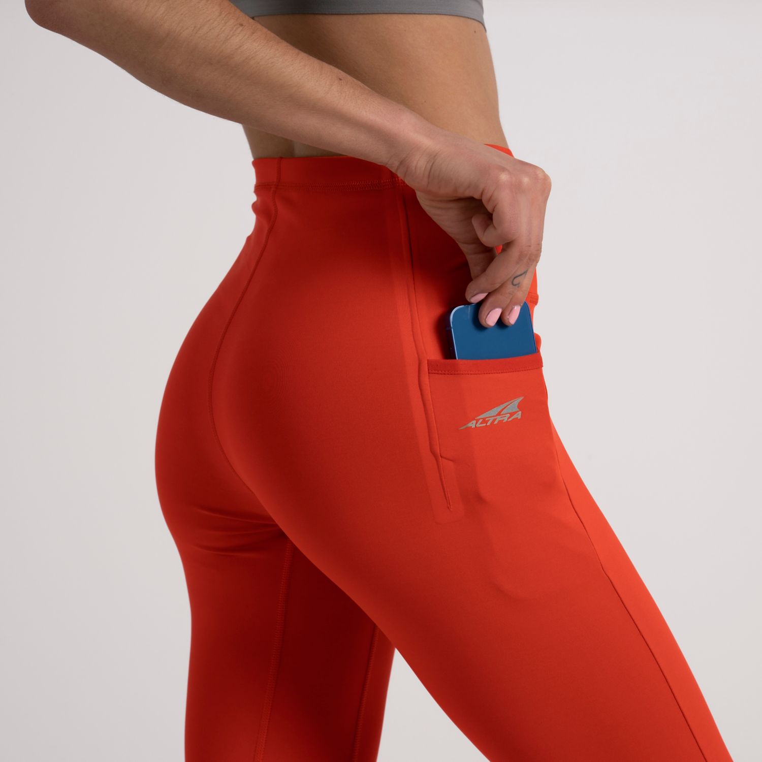 Mallas Para Correr Altra Core Crop Mujer Rojas | Colombia-40136259