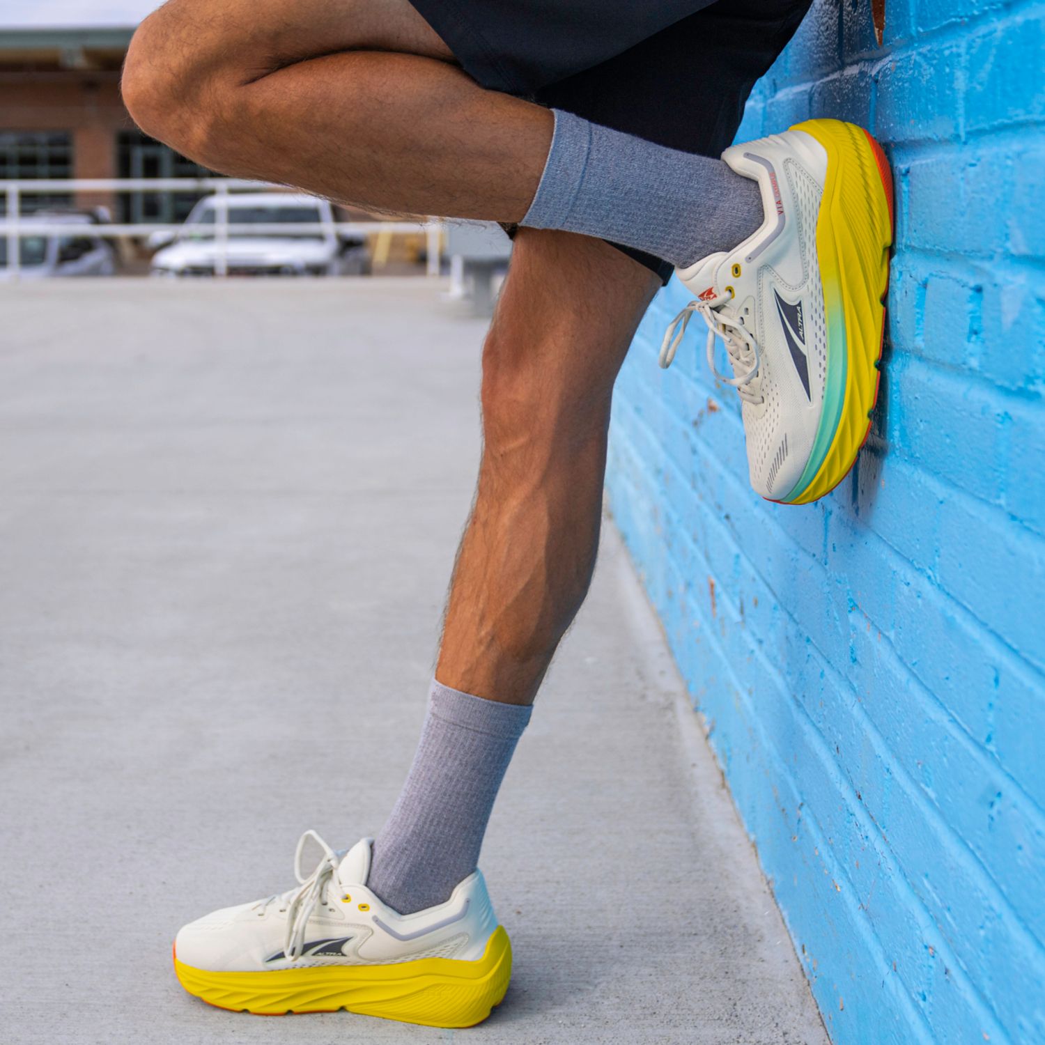 Zapatillas Running Carretera Altra Via Olympus Hombre Gris Amarillo | Colombia-31047629